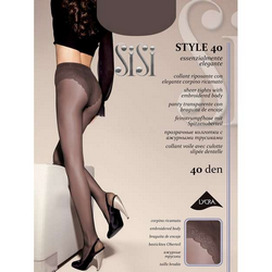 Колготки Sisi Style 40 Moka 3M (прозрачные поддерживающие колготки с ажурными трусиками)