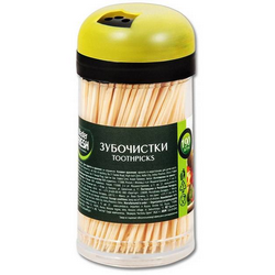 Зубочистки 190 штук банка с крышкой-дозатором Master FRESH