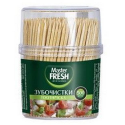 Зубочистки 500шт пластиковая банка Master FRESH