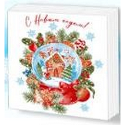 Салфетки бумажные 33*33 2-сл. New line НГ Снежный шар